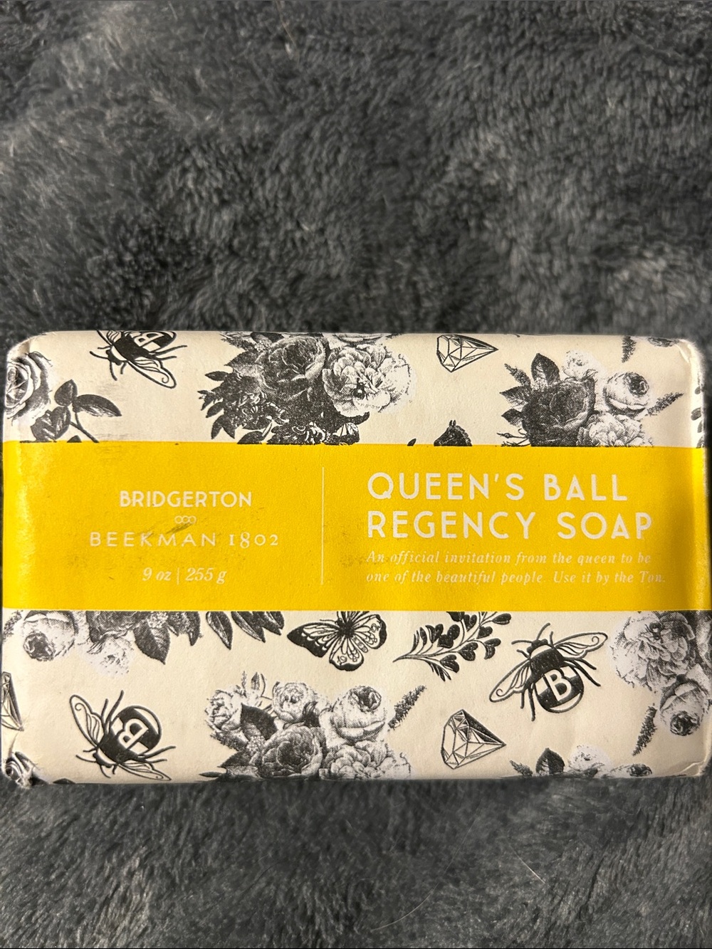 Beekman 1802 Queen's Ball Regency Soap - Yellow & Black Floral Wrap
